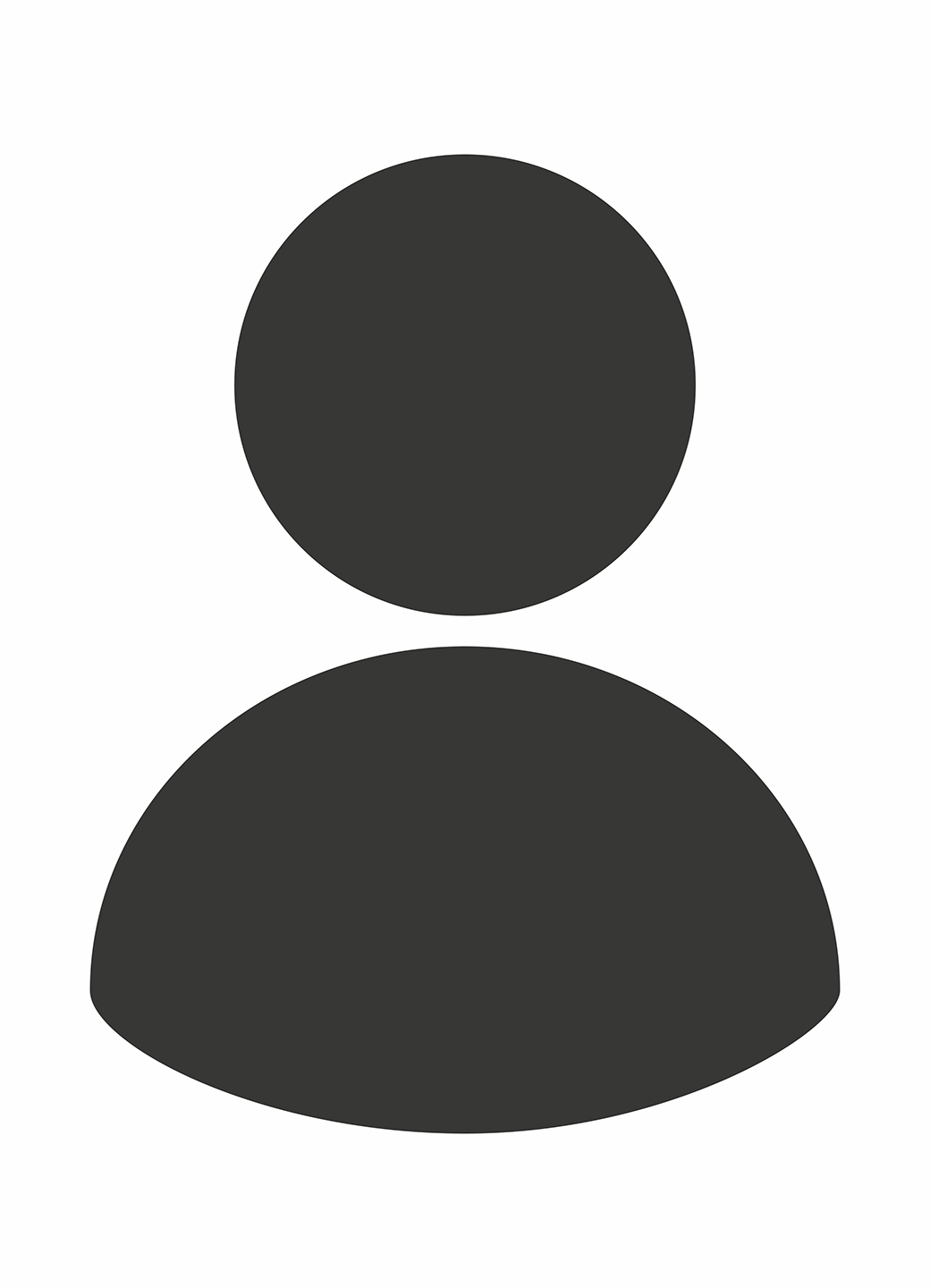 Eine schlichte, graue Silhouette ohne Gesichtszüge auf weißem Hintergrund.